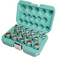 Juego de llaves de vaso de 12 caras 1-2&quot- 16pzs 8-24mm de WIESEMANN 1893 I Llaves de vaso de acero Q-30 I Juego de llaves…